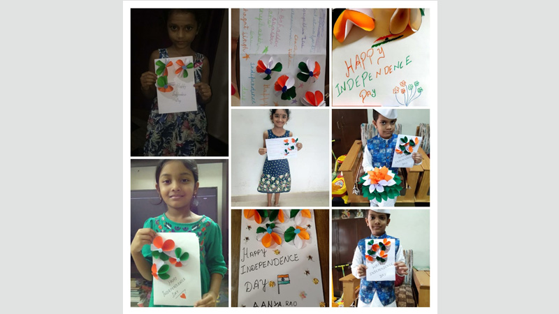 Class I-C Tricolor flower making Competition