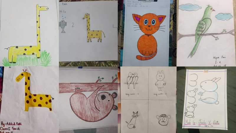 Grade 1 'Mathlon' - 'To draw pet or animal using numbers'