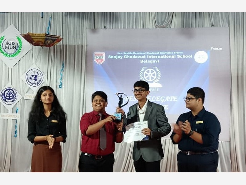 KLES International School, Belagavi Triumphs at SGIMUN Belgaum with General Championship Title!